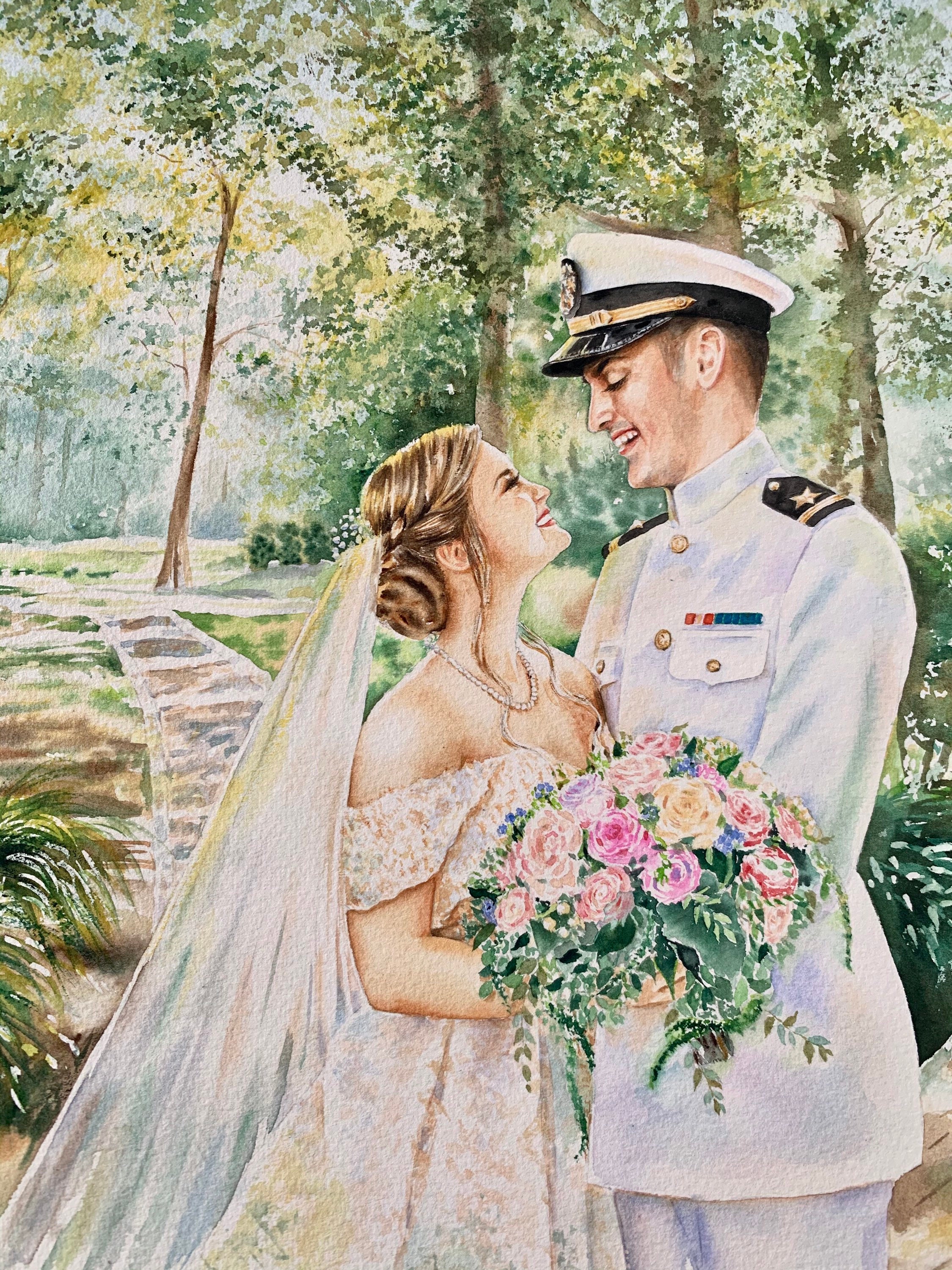 Custom wedding painting/commission wedding painting/watercolor | Etsy