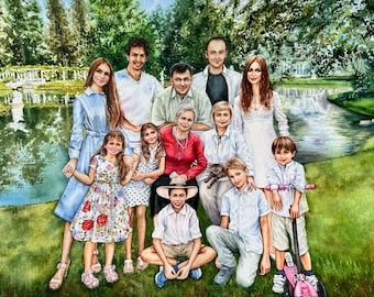 Custom Family Watercolor Painting from Photo