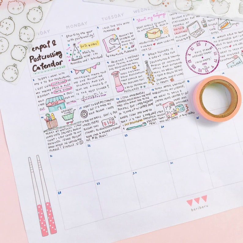 Cute printable a4 calendar downloadable monthly planner etsy