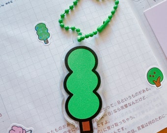 Tree Acrylic Keychain, Cute Acrylic Charm, Forest Keychain Series, Aesthetic Keyring, Wallet Keyring, Illustrated Key Ring, Doodle Keychain