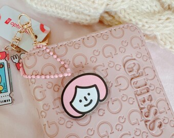 cute acrylic keychain, beriberu keyring, peach girl acrylic charm, wallet keychain, binder accessories, cute illustration charm keychain