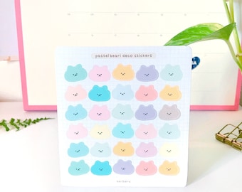 Pastel Bear Stickers: Kawaii Journal Planner Stickers