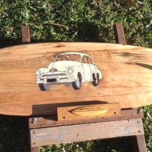 Beach House  Decor  Wooden Surfboard Wall Art FJ Holden  Surf Art