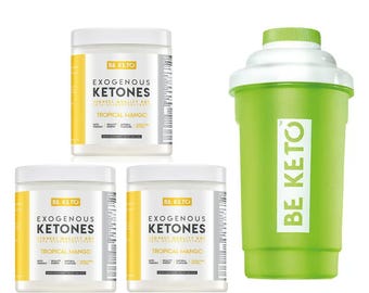 BeKeto Tropical Mango Exogenous Ketones BHB Powder with Shaker
