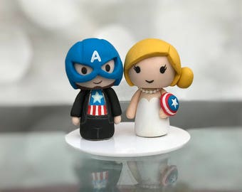 Captain America wedding cake topper