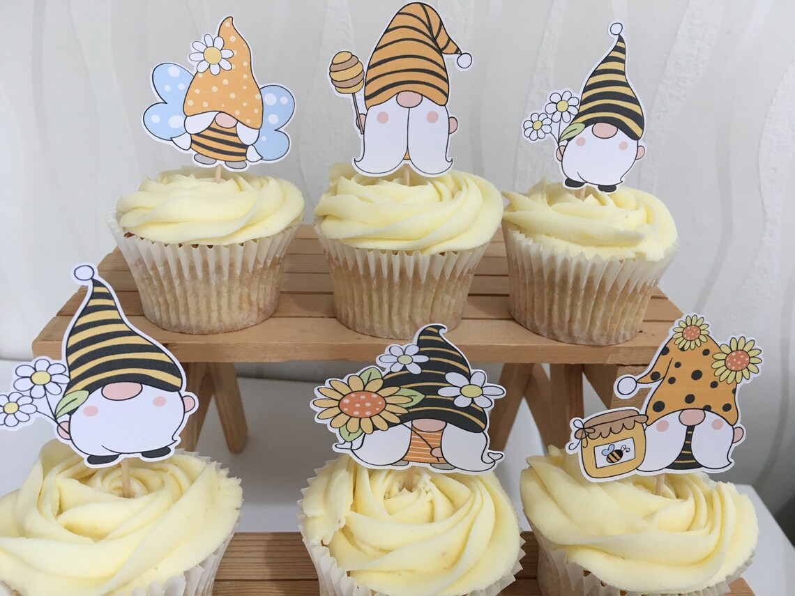 12 Gonk Cupcake Toppers Gnome Cupcake Decorations. Birthday Etsy UK