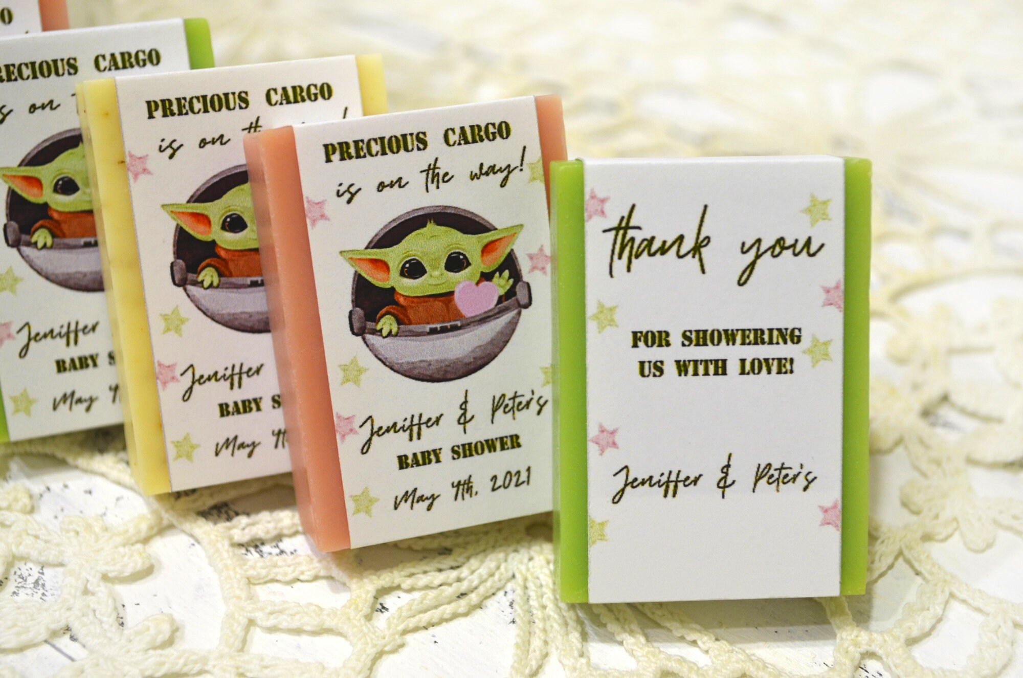 Baby Yoda Baby Shower Favors Soap Baby Yoda Birthday Thank Etsy