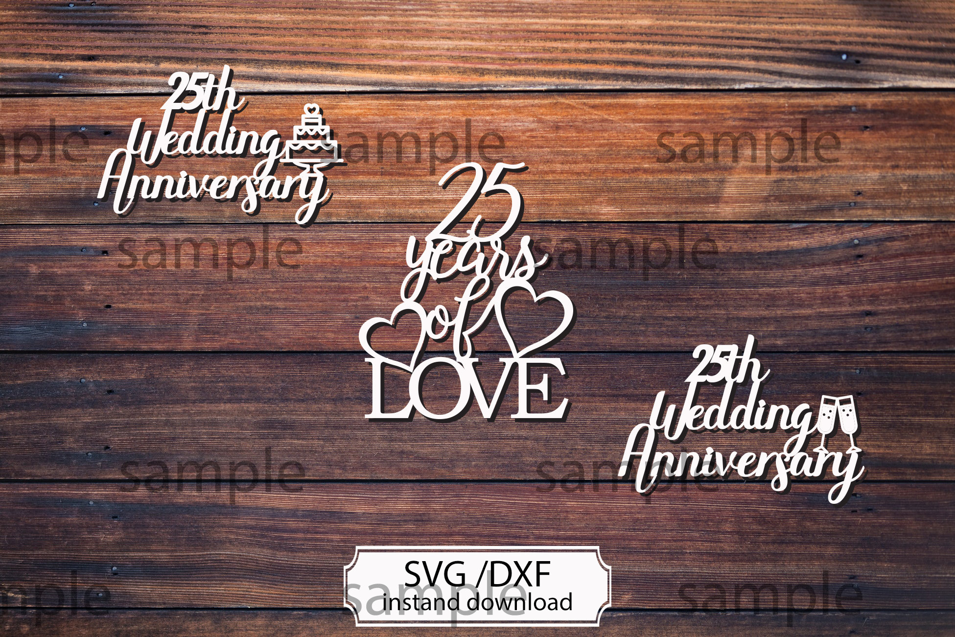 25th wedding anniversary SVG cutting file wedding anniversary Etsy