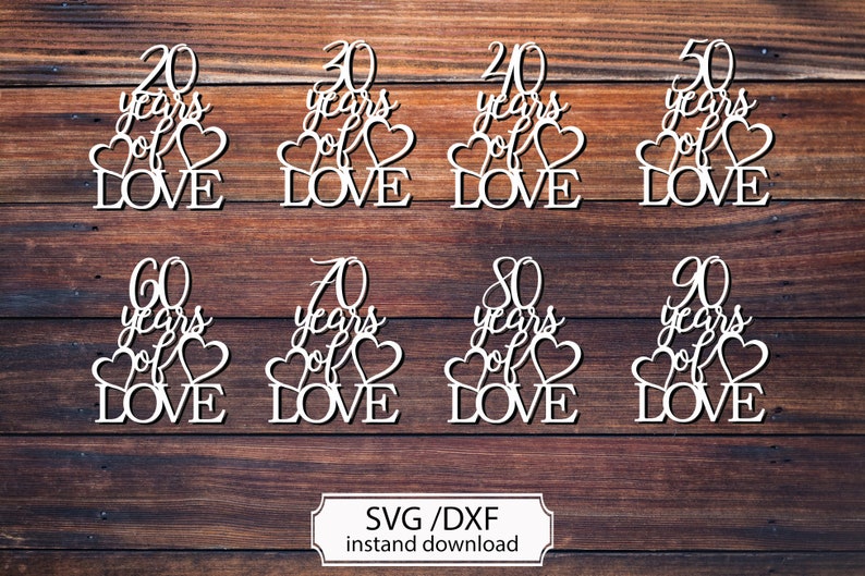 Download 40th Years of Love SVG cutting file 20th wedding anniversary | Etsy