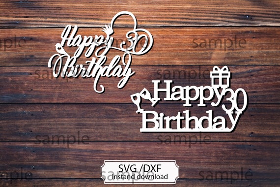 Download Free Happy Birthday 30 Template Svg Cutting File Happy Birthday Etsy SVG Cut Files