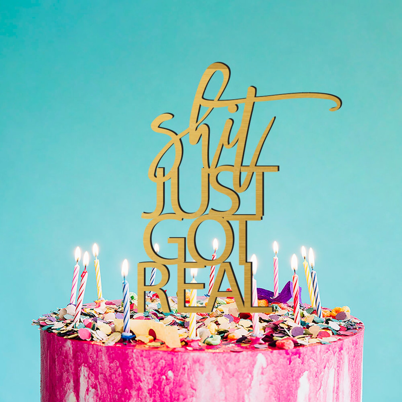 Shit Just Got Real Cake Topper Just-engaged Gift Bridal - Etsy
