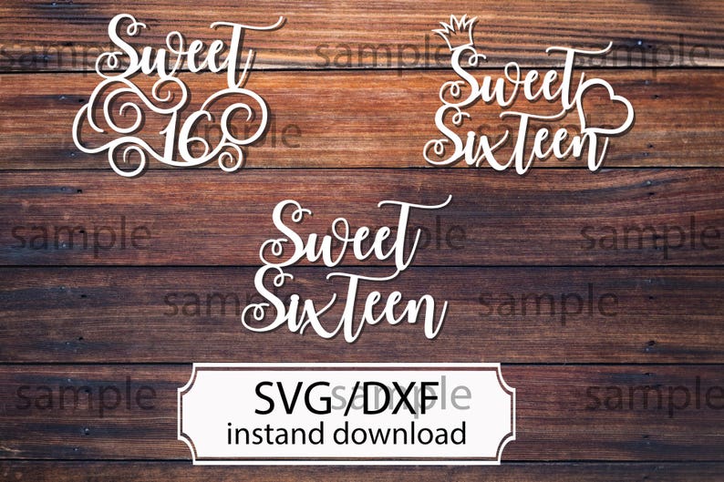Download Sweet 16 SVG cutting file Happy Birthday Cake topper SVG ...