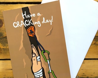 Rock Climbing Greeting Card: Have a Cracking Day! - Climbing gift