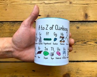 Rock Climbing Mug: A to Z of Climbing - Climbing gift