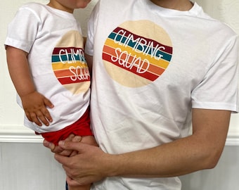 Daddy and Me Matching Climbing Squad T-shirts: Fathers Day Gift