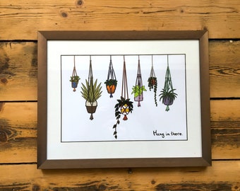 Hang in there. Poster Print A4: Plant Poster