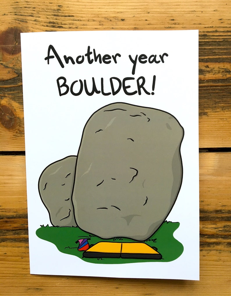 Rock Climbing Greeting Card Another Year Boulder Climbing Etsy