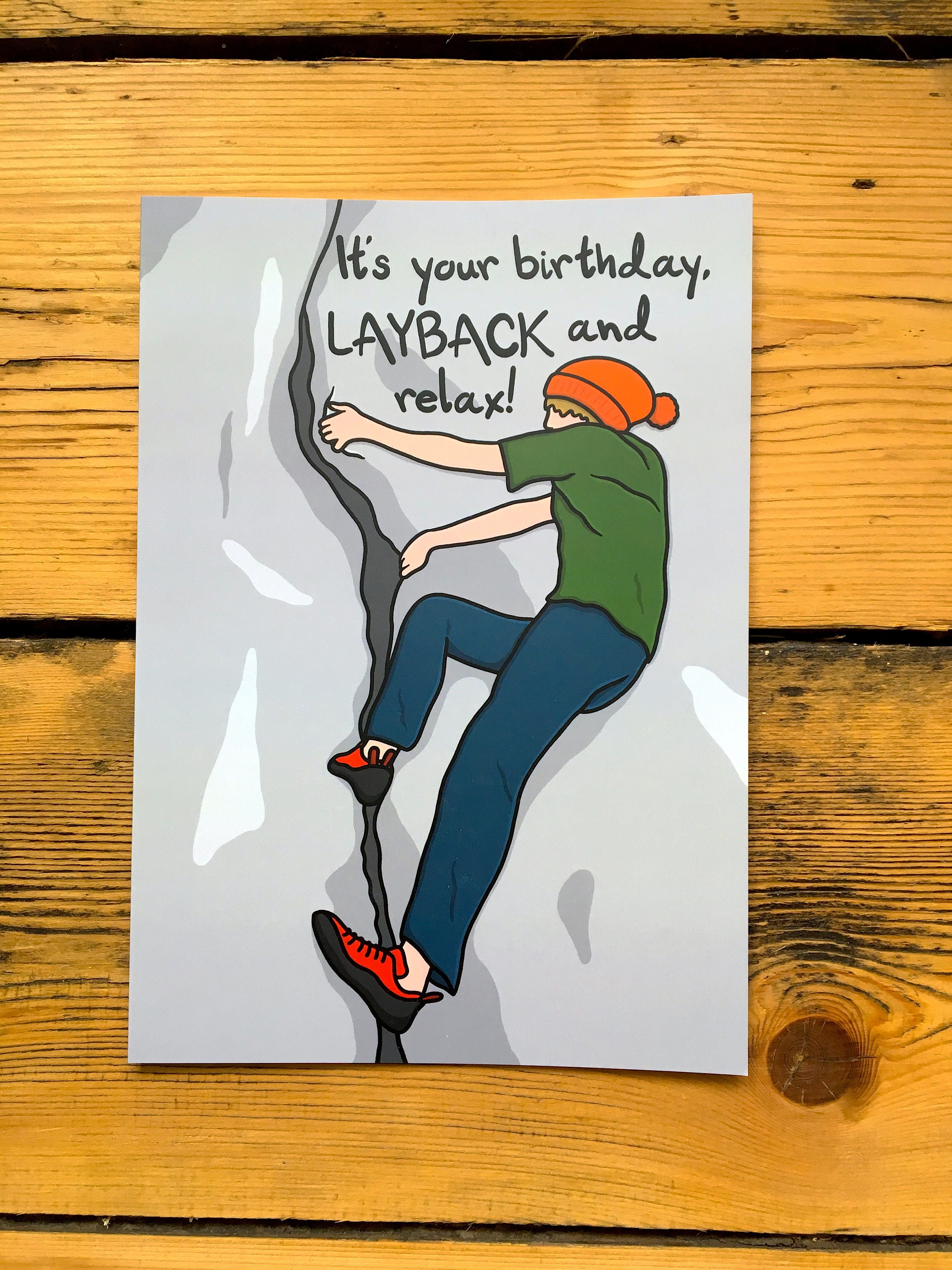 Rock Climbing Greeting Card It's your birthday LAYBACK Etsy