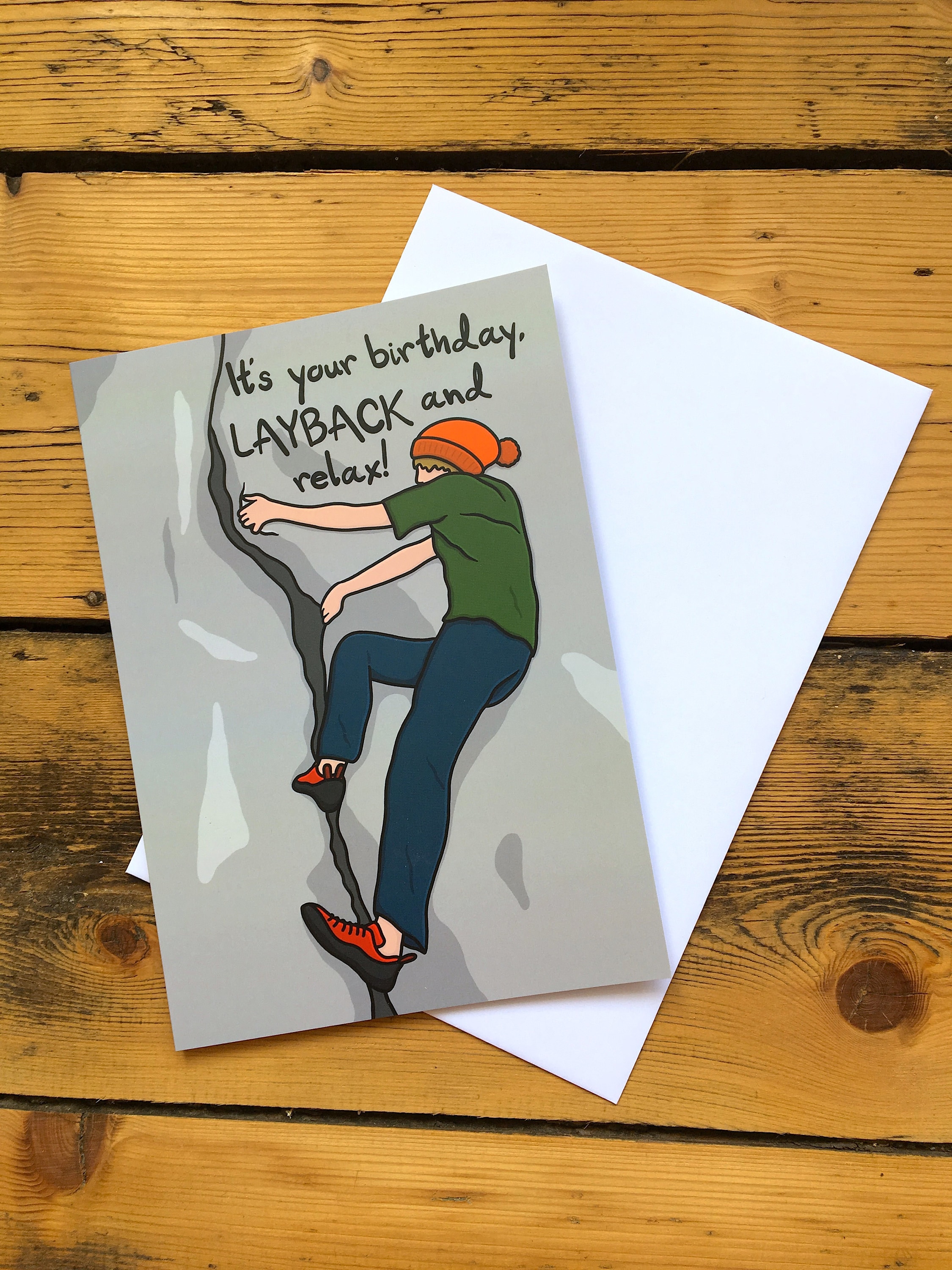 Rock Climbing Greeting Card It S Your Birthday Layback Etsy Singapore