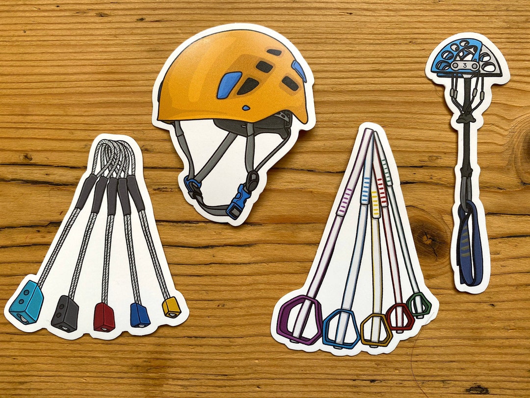 Rock Climbing Vinyl Sticker Set Trad Climbing Helmet Hexes Etsy