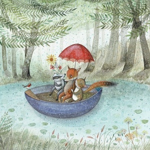 Let Kindness Rain Down Always - A beautiful giclee print depicting love and kindness
