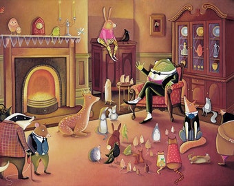 Discurso del Sr. Toad - Impresión Giclee - Arte caprichoso - Ilustración infantil - Impresión infantil