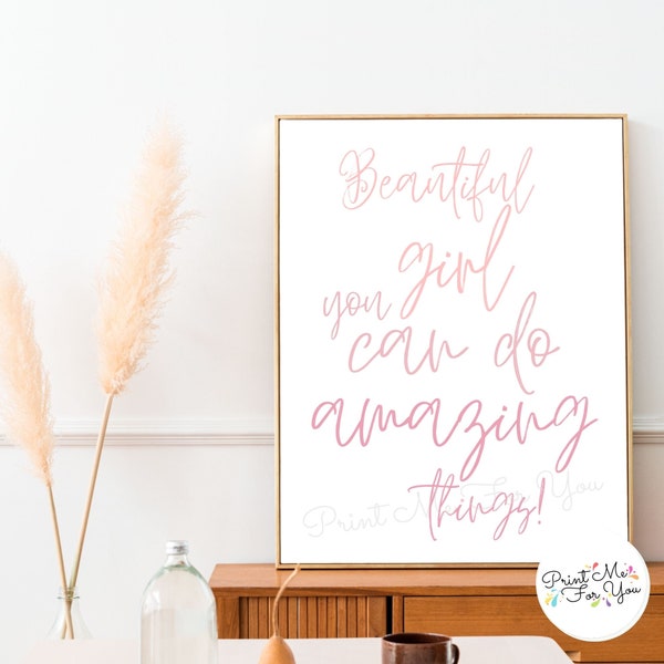 Positive Affirmations, Female Empowerment, Blush Pink Wall Art, Room Decor For Teen Girls, Bedroom Decor Teen Girl, Gifts For Teenage Girls