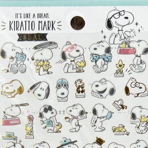 Snoopy foil seal stickers, craft supply,stationery, planner supply