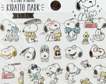 Snoopy foil seal stickers, craft supply,stationery, planner supply