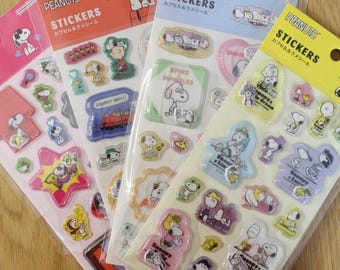 Peanuts Snoopy Capsule & Glitter Stickers Seal, 3D Sticker, craft supply, stationery