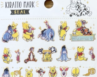 Winnie the Pooh foil seal stickers, craft supply,stationery, planner supply
