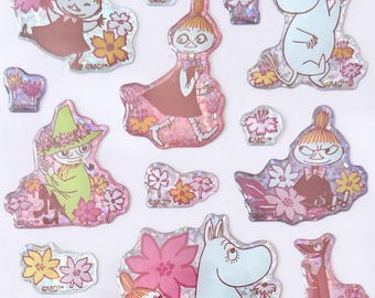 Moomin Characters 3D Glitter Sticker, craft supply, stationery