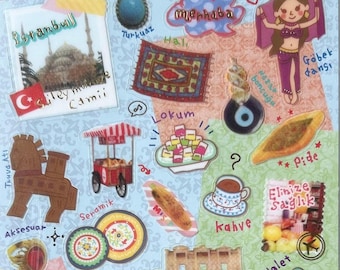 Mind wave turkey Istanbul world travel series planner sticker, journal sticker, craft supplies