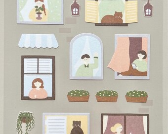 Suatelier tiny moment relax happy life planner sticker, journal sticker, craft supplies