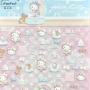 Sticker 3D brillant pour ongles Sanrio Hello Kitty
