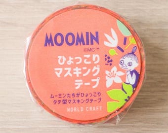 WORLD CRAFT Washi Tape Flower Orange Moomin Masking Tape Knickknacks/craft supply
