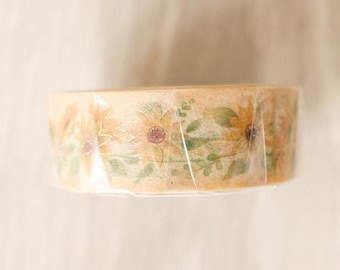 Saien - Sunflower Gold Foil washi tape/masking tape/planner/journal/craft supply
