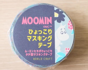 WORLD CRAFT Flower Blue Moomin Masking Tape Knickknacks /craft supply