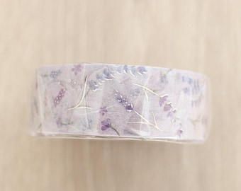 Saien - Lavender Silver Foil washi tape/masking tape/planner/journal/craft supply