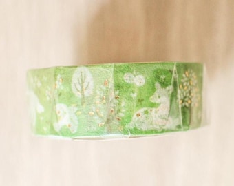 Saien - Forest Gold Foil washi tape/masking tape/planner/journal/craft supply