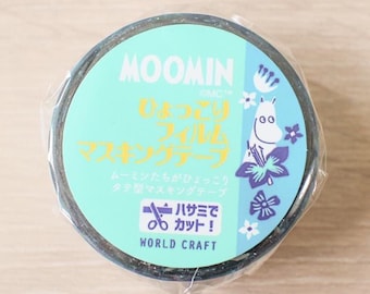 WORLD CRAFT Planner Stickers Moomin Film Clear Tape Flower Blue Knickknacks/craft supply