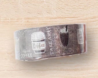 Shinzi Katoh Kirapika Coffee silver foil washi tape/masking tape/planner/journal/craft supply