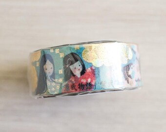 Shinzi Katoh walking in literature series/Tale of Genji holo gold foil washi tape/masking tape/planner/journal/craft supply