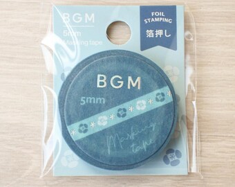 BGM 5mm holosilver foil night blooming flower washi tape/masking tape/planner/journal/craft supply