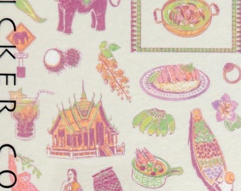 Midori a little story of Thailand travel planner sticker, journal sticker, craft supplies