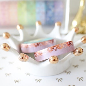 10mm Lace Border Washi with Rose Gold Foiling - Bow/Ribbon/Planner Goods/Stationery/Washitape/Craft/Plannergirl/