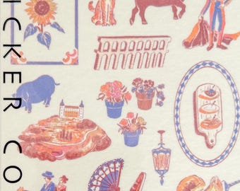 Midori a little story of Spain travel planner sticker, journal sticker, craft supplies