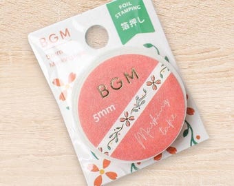 BGM 5mm gold foil retro flower floral washi tape/masking tape/planner/journal/craft supply