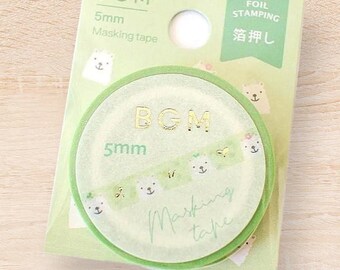 BGM 5mm gold foil alpaca washi tape/masking tape/planner/journal/craft supply