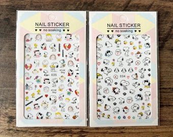 Adesivo per nail art di Snoopy dei Peanuts, cena creativa, adesivo per unghie